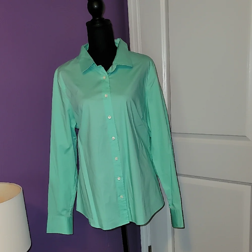 J. Crew Light Green Button-Down Shirt Sz: XLarge